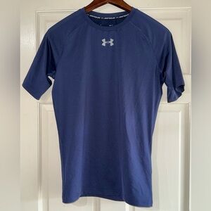 Under Armour UA Compression Men T Shirt Tee Navy Blue Performance Stretch Size L